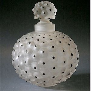 Art Deco Renee Lalique Chrystal Cactus Perfume Bottle, signed.